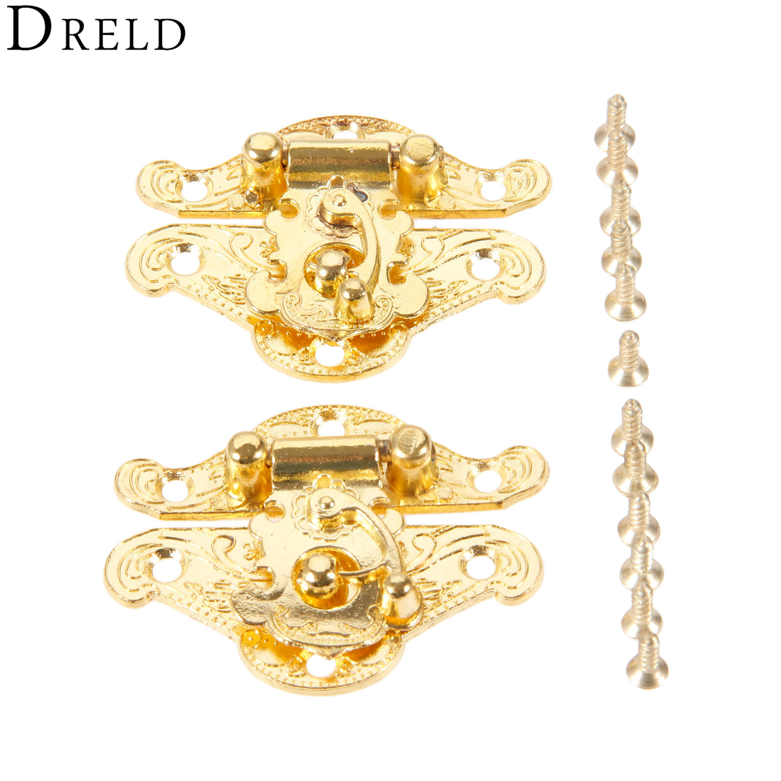 Bar Cart Gold - DRELD 2Pcs Antique Gold Box Latch