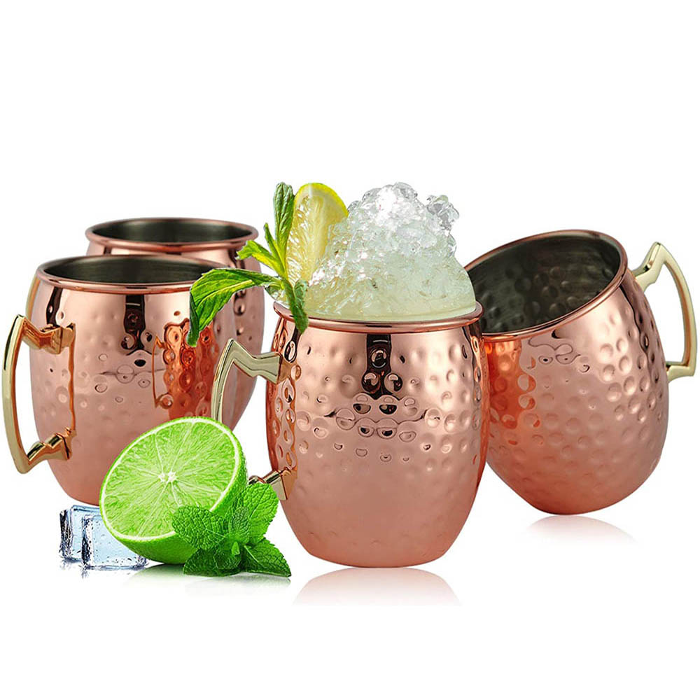 Mule Copper Mug - 2pcs 100% Handmade 18oz Hammered Copper