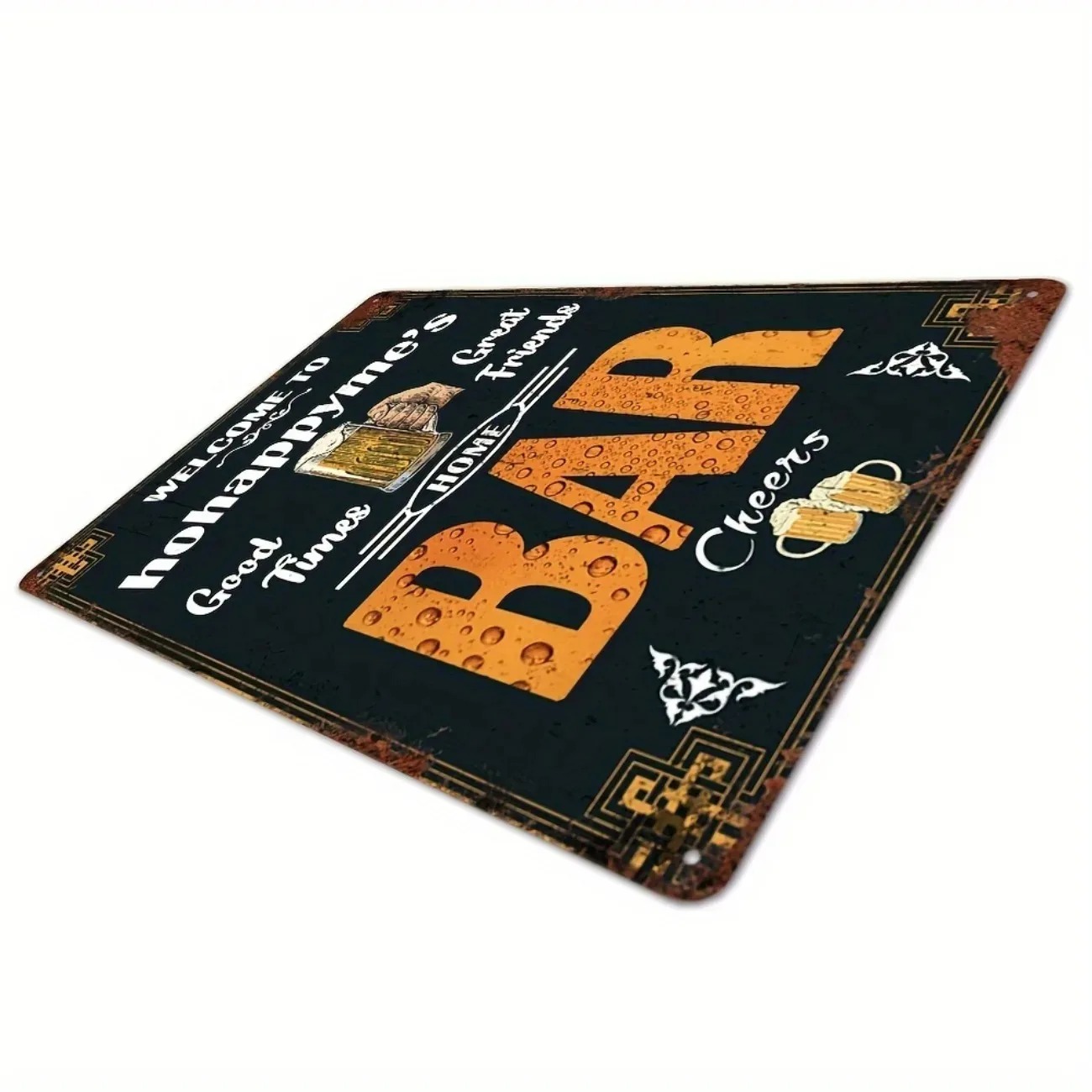 Home Bar Signs - 1pc Customizable Vintage Metal Bar Sign,