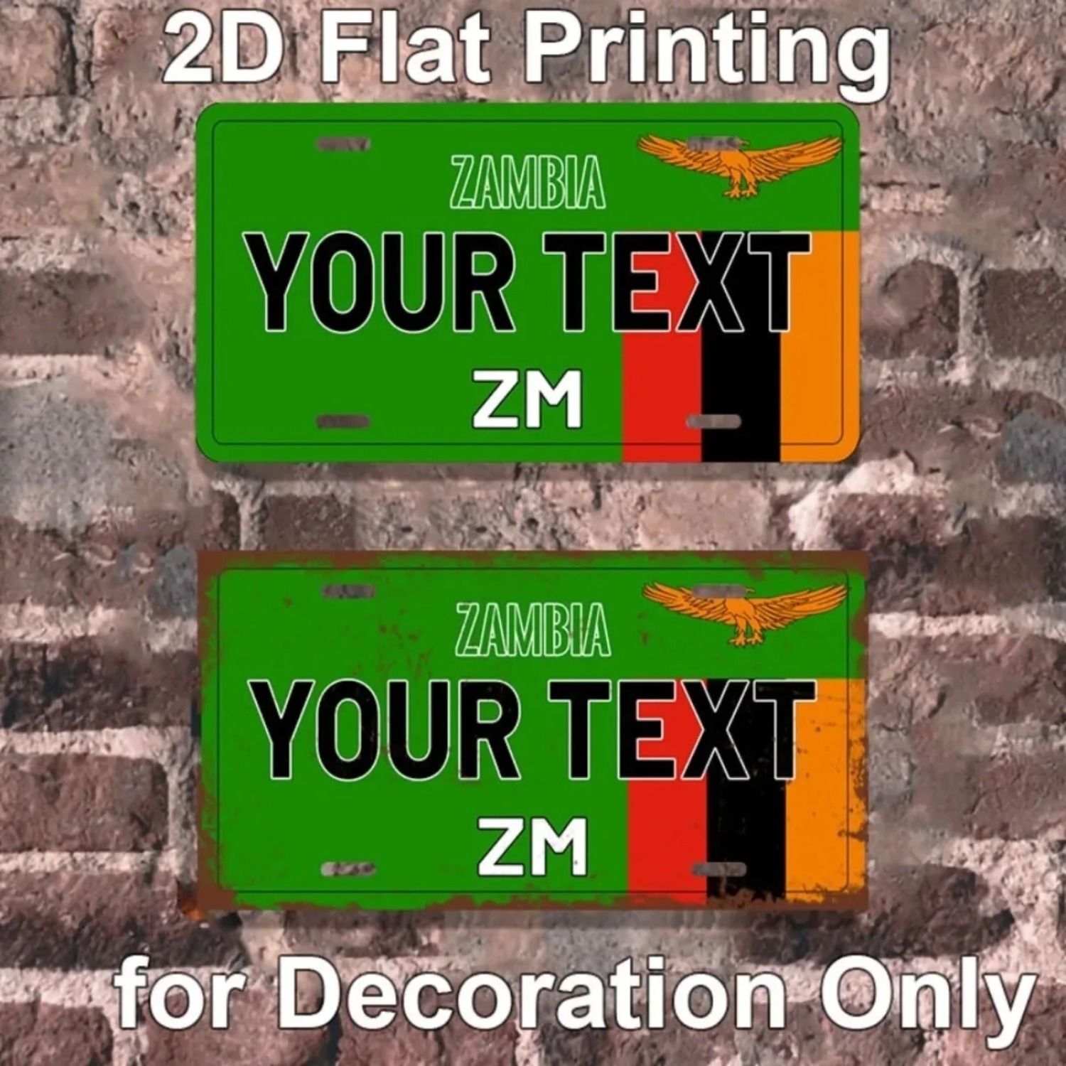 Home Bar Signs - Custom Personalized Zambia Aluminum Sign Vintage
