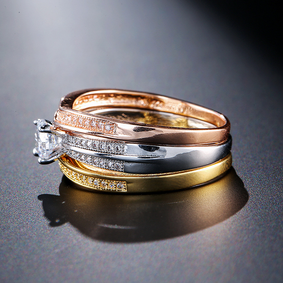 18K Multi Gold Ring 3pc Set fo - Bar Cart Gold review and price