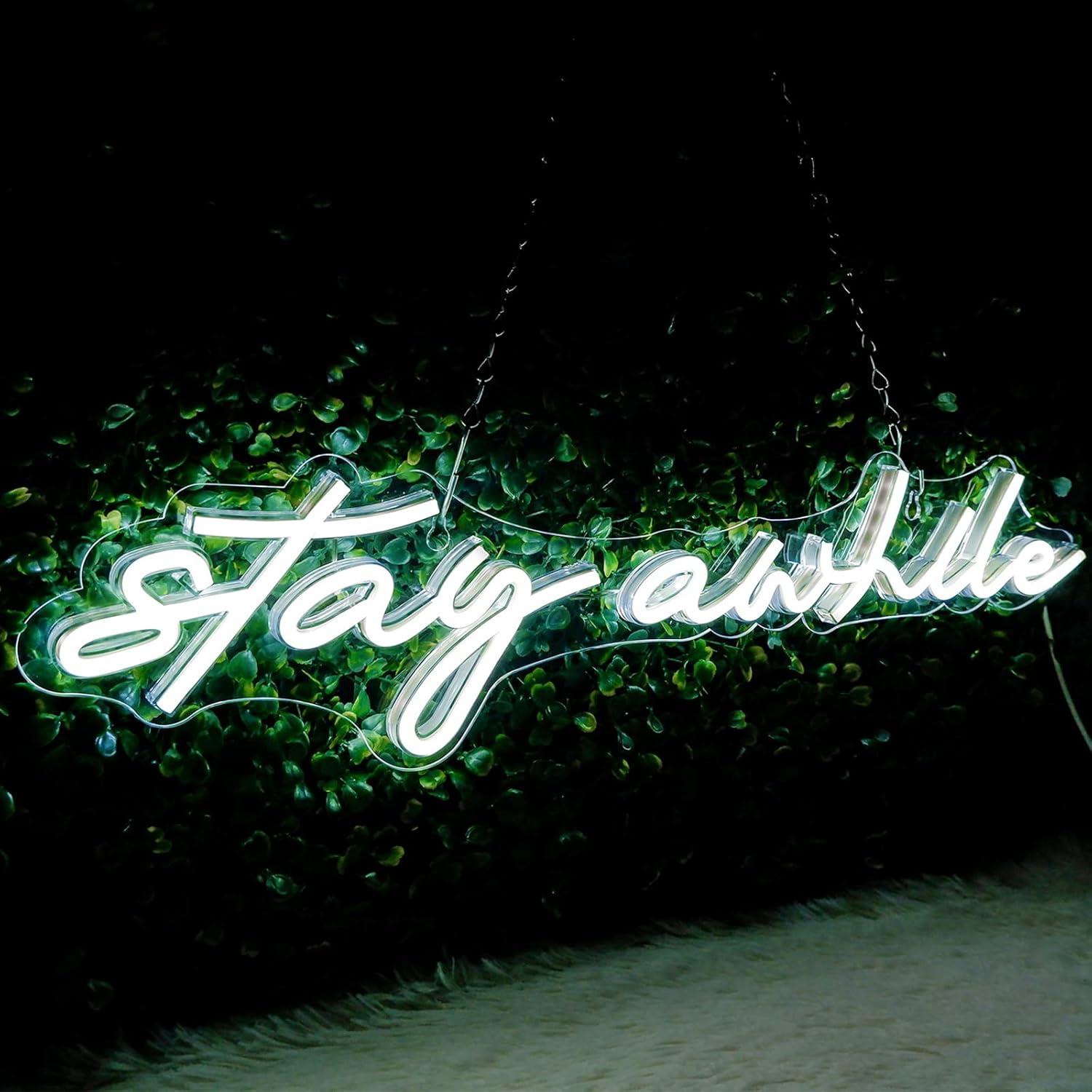 Stay Awhile Neon Signs USB Dim - Home Bar Signs review and price