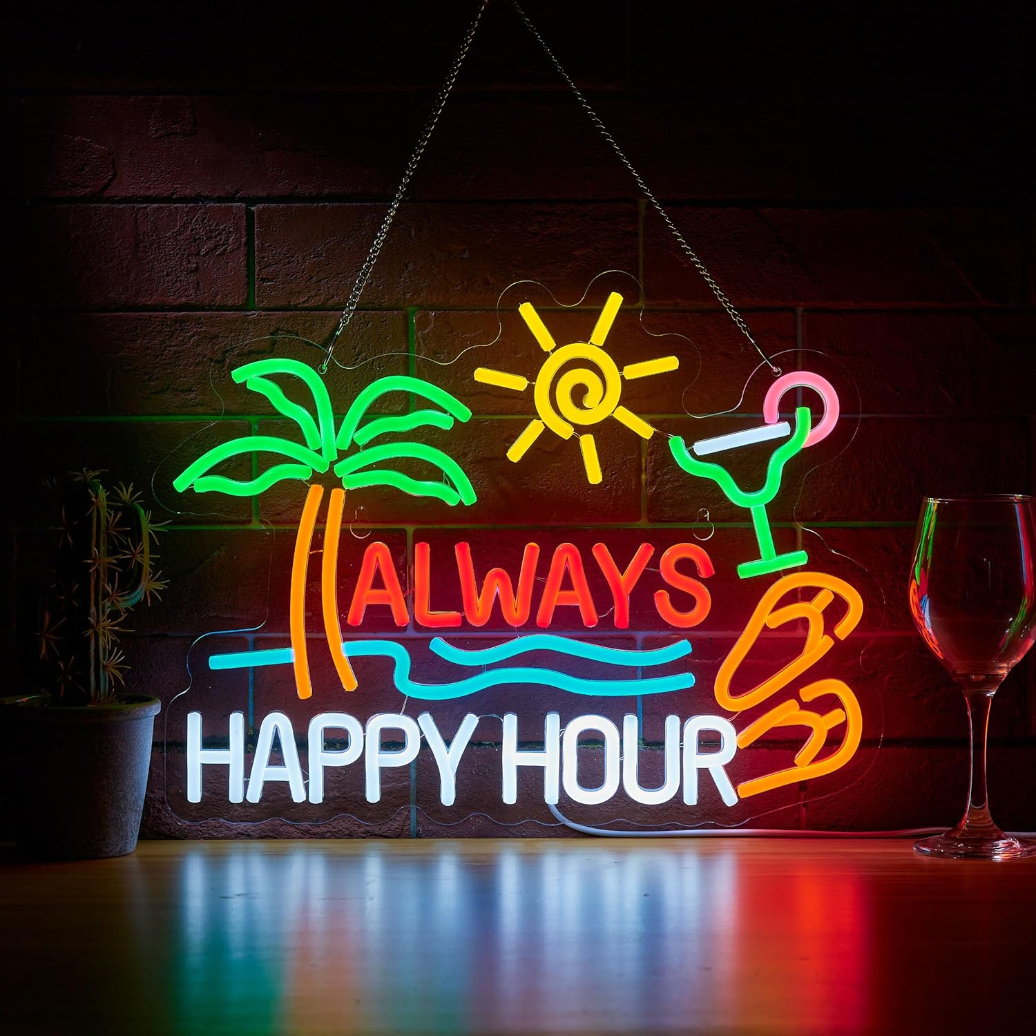 Always Happy Hour Beer Bar Neo - Home Bar Signs review and price