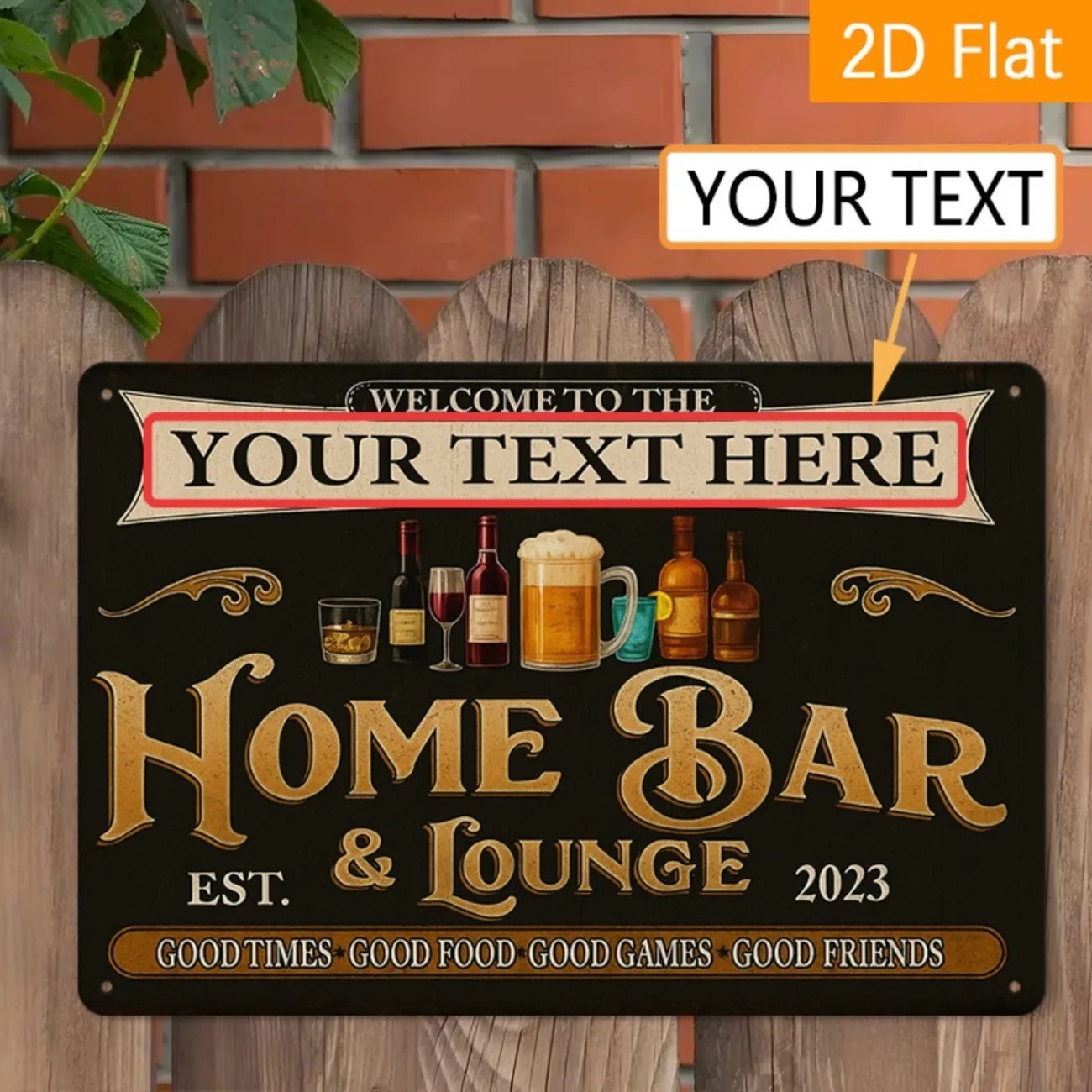 Custom Text Vintage Home Bar & - Home Bar Signs review and price
