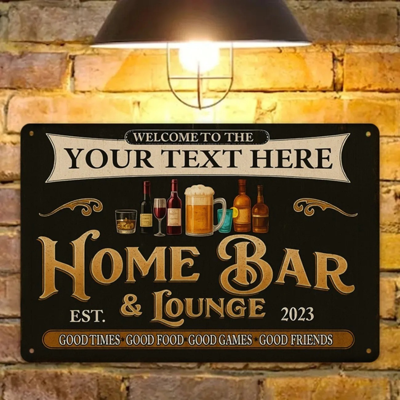 Custom Text Vintage Home Bar & - Home Bar Signs review and price