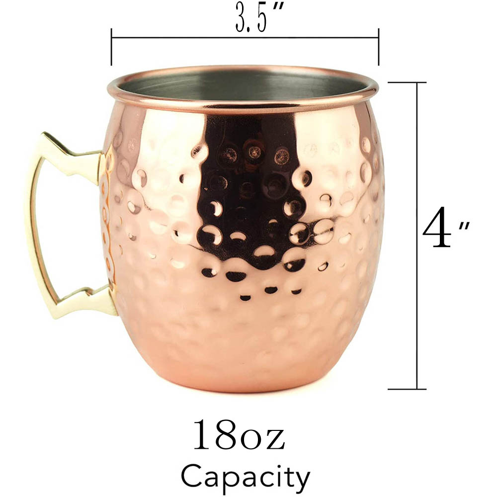 2pcs 100% Handmade 18oz Hammer - Mule Copper Mug review and price