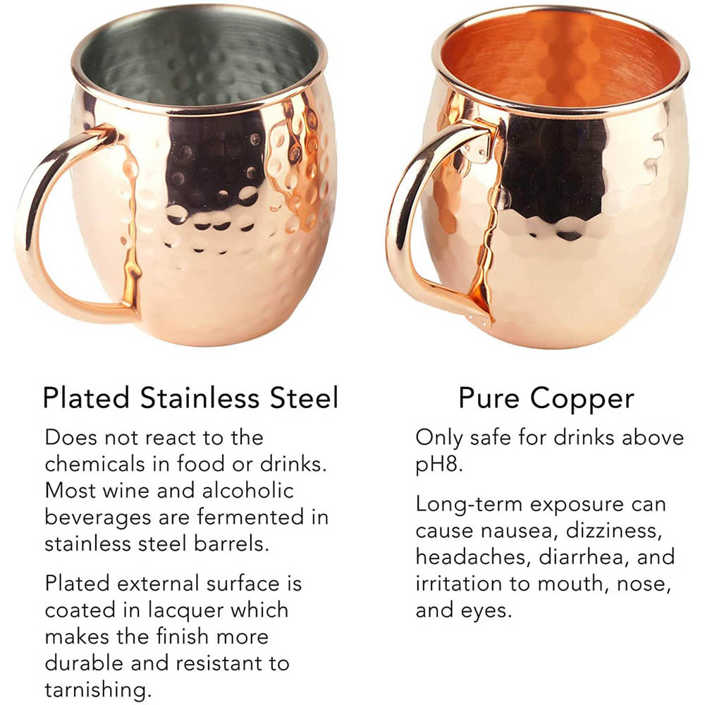 2pcs 100% Handmade 18oz Hammer - Mule Copper Mug review and price