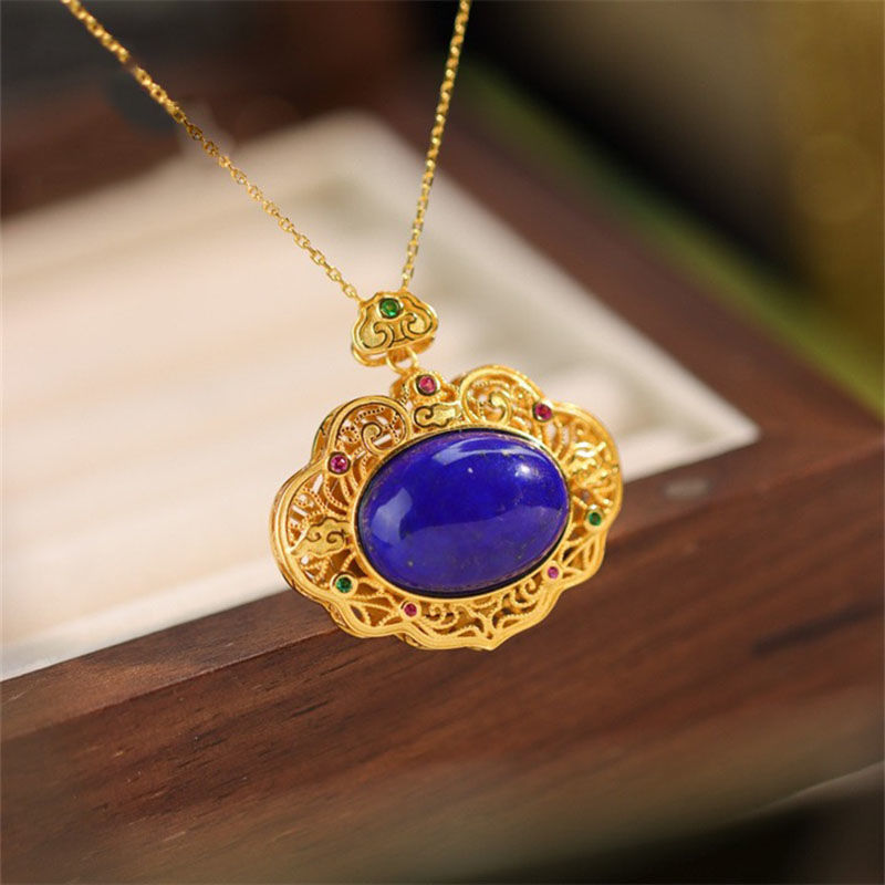 Classical lapis lazuli necklac - Bar Cart Gold review and price