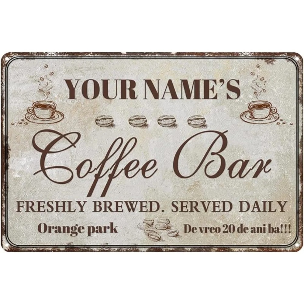 Custom Retro Coffee‑Bar Tin Me - Home Bar Signs review and price