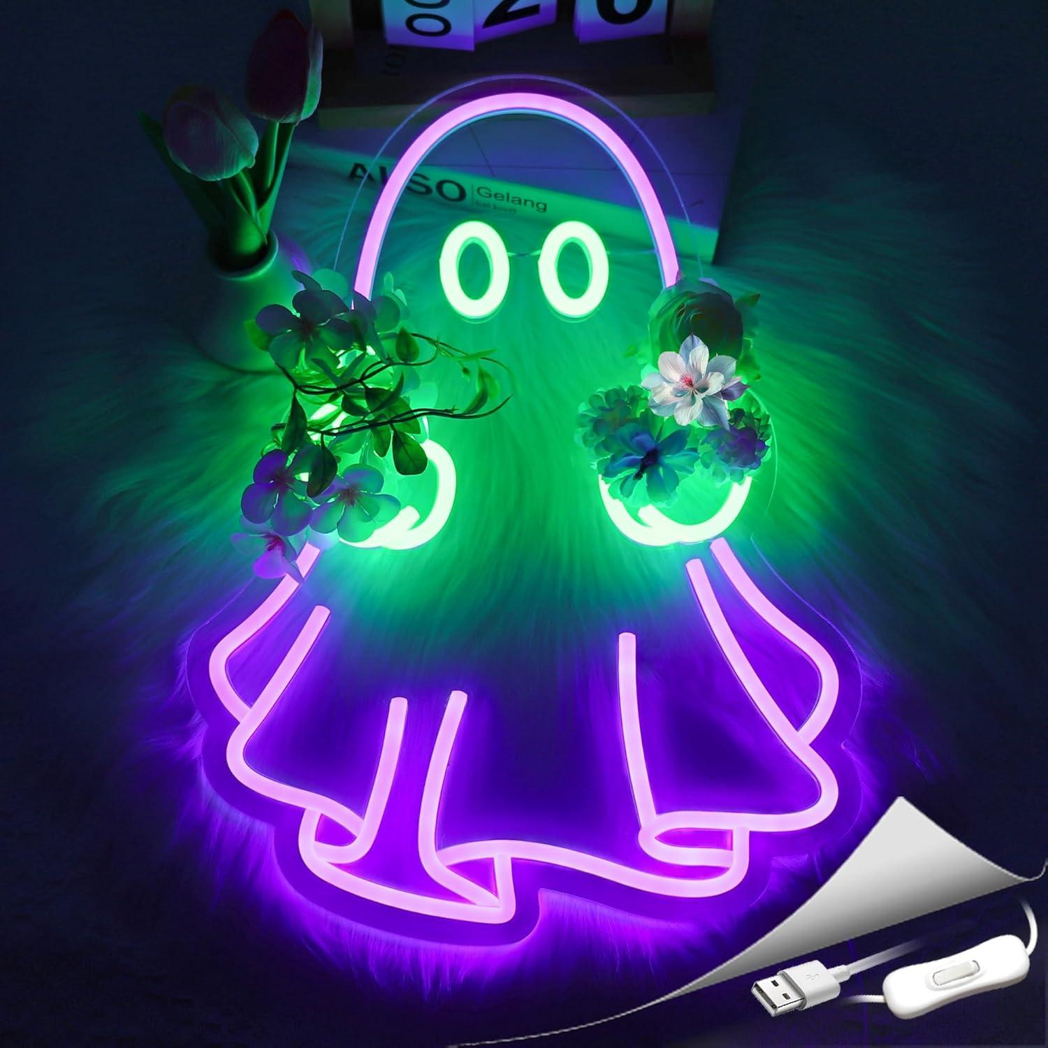 Ghost Neon Sign USB Powered LE - Home Bar Signs review and price