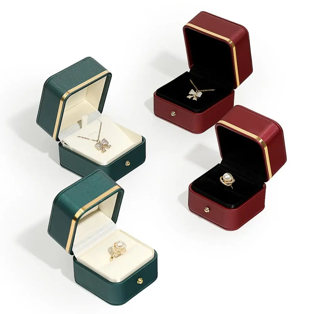 Fashion PU Leather Square Ring - Bar Cart Gold review and price