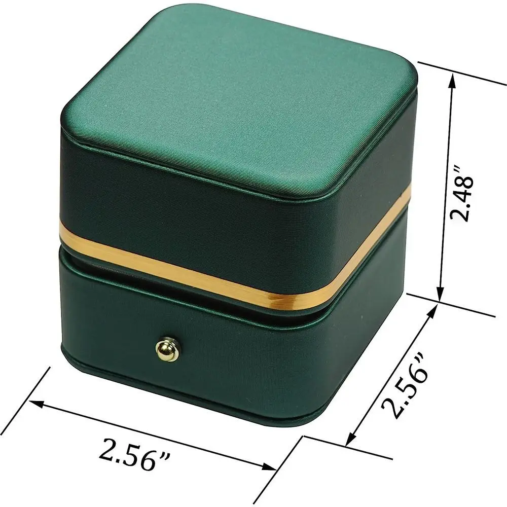 Fashion PU Leather Square Ring - Bar Cart Gold review and price