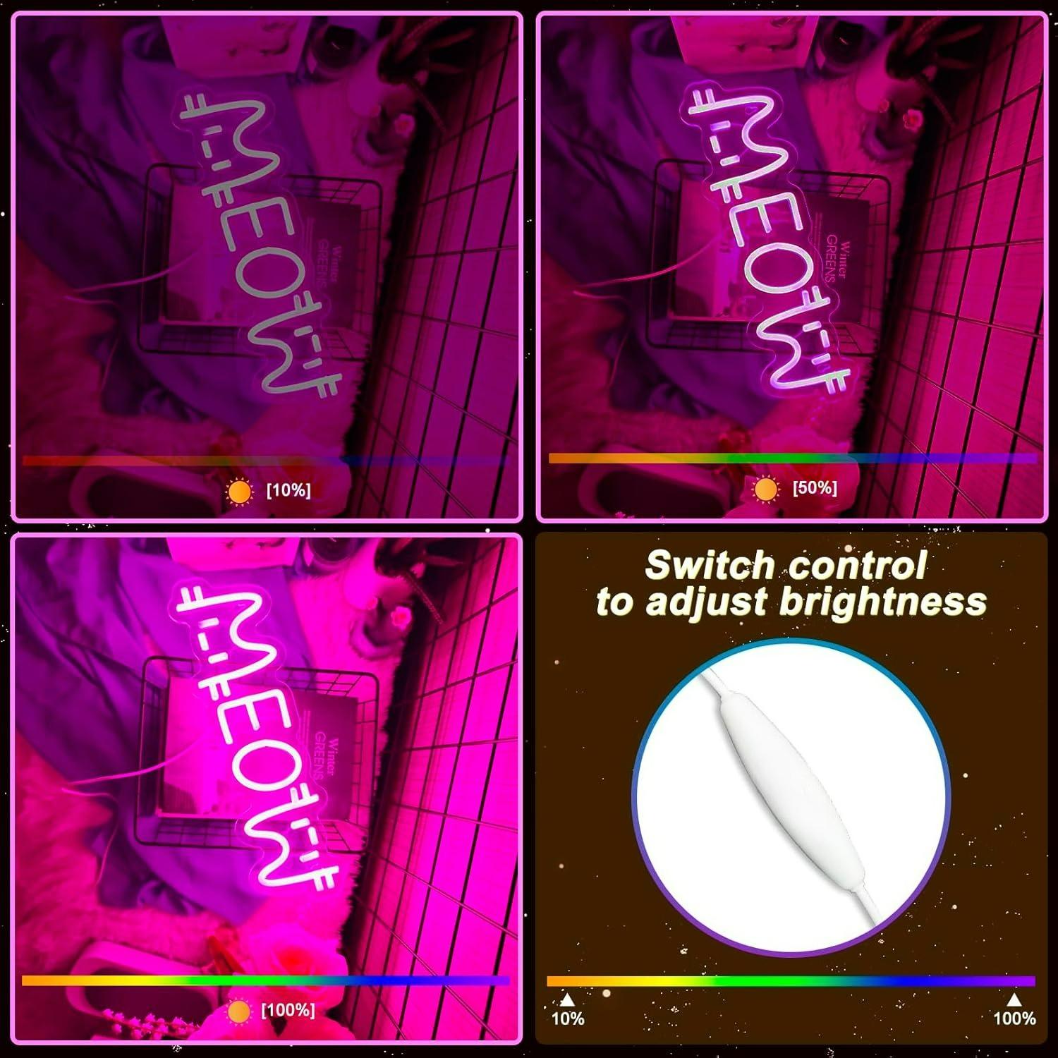Meow Neon Sign Cat USB Powered - Home Bar And Restaurant review and price