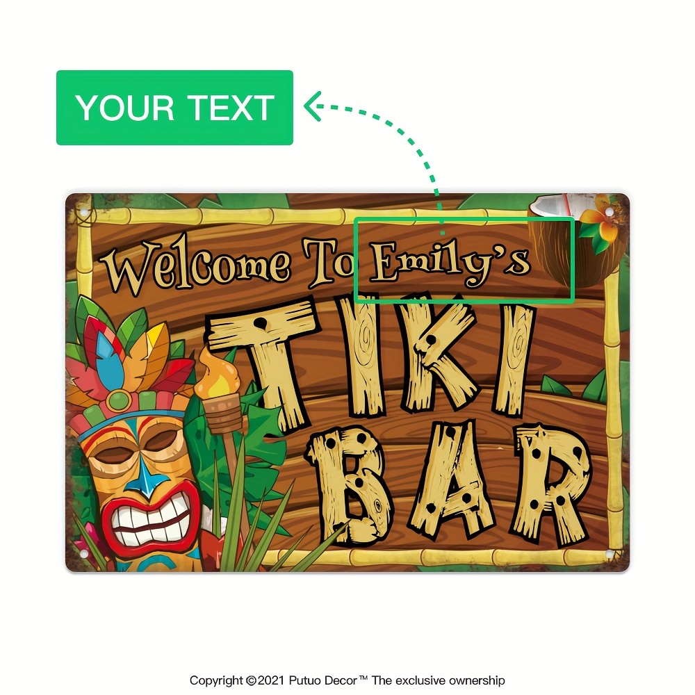 Custom  Decor Tiki Bar Sign, P - Home Bar And Restaurant review and price